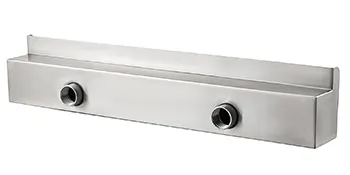 stainless steel VEVOR pool fountain with dual water outlets.