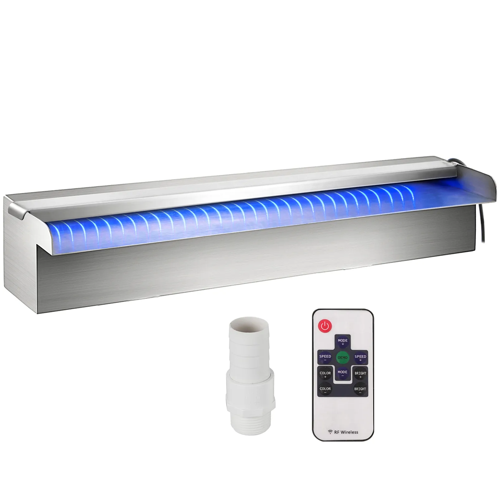 Fuente de piscina VEVOR cascada led con control remoto y conectores.