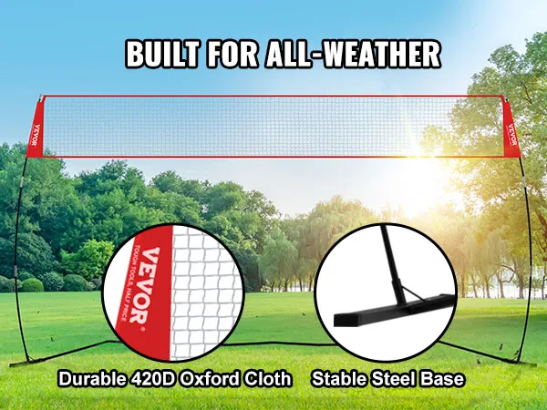 Red de entrenamiento de voleibol VEVOR en un parque, con tela Oxford 420d duradera y base de acero estable.