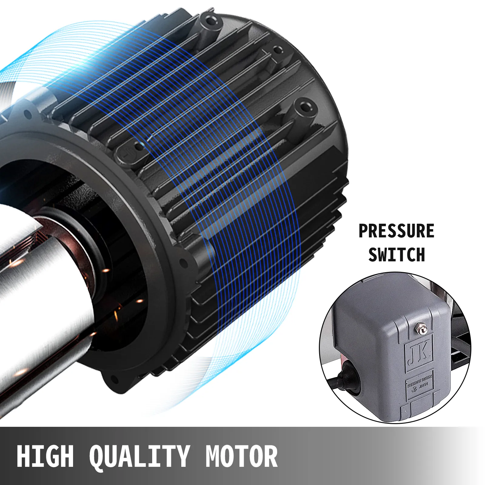 VEVOR jet pump high-quality motor and pressure switch.