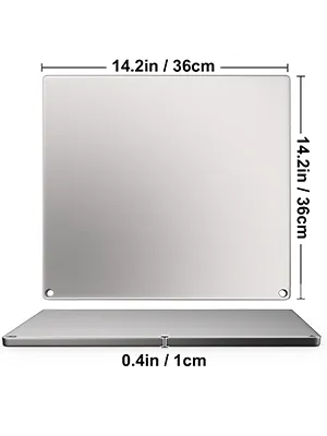 Piedra para pizza de acero para hornear VEVOR con dimensiones 14,2 x 14,2 x 0,4 pulgadas.