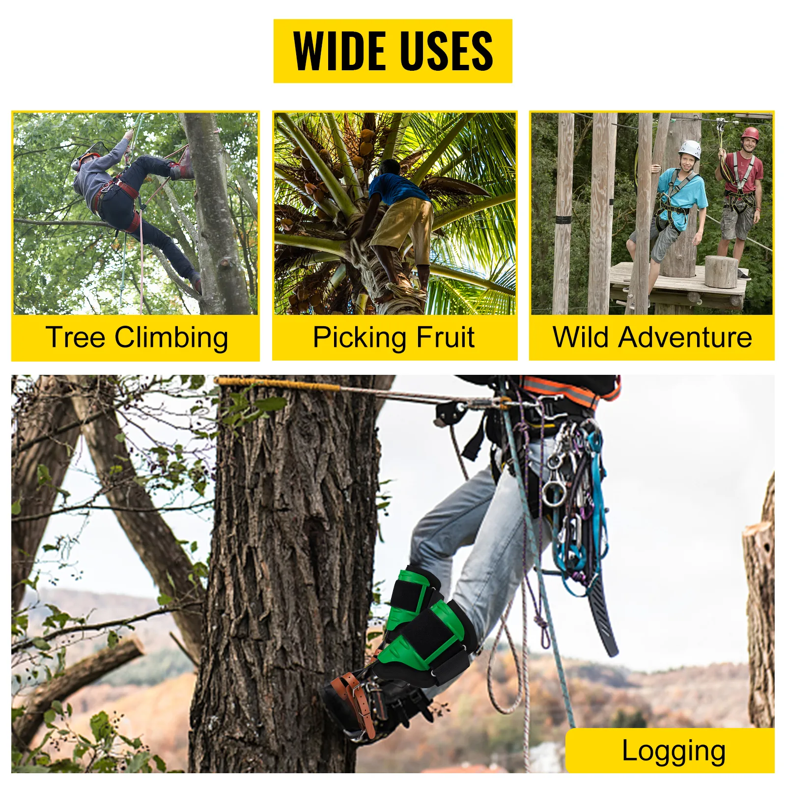 Pinchos para trepar árboles VEVOR para escalar, recoger frutas, aventuras salvajes y talar árboles.