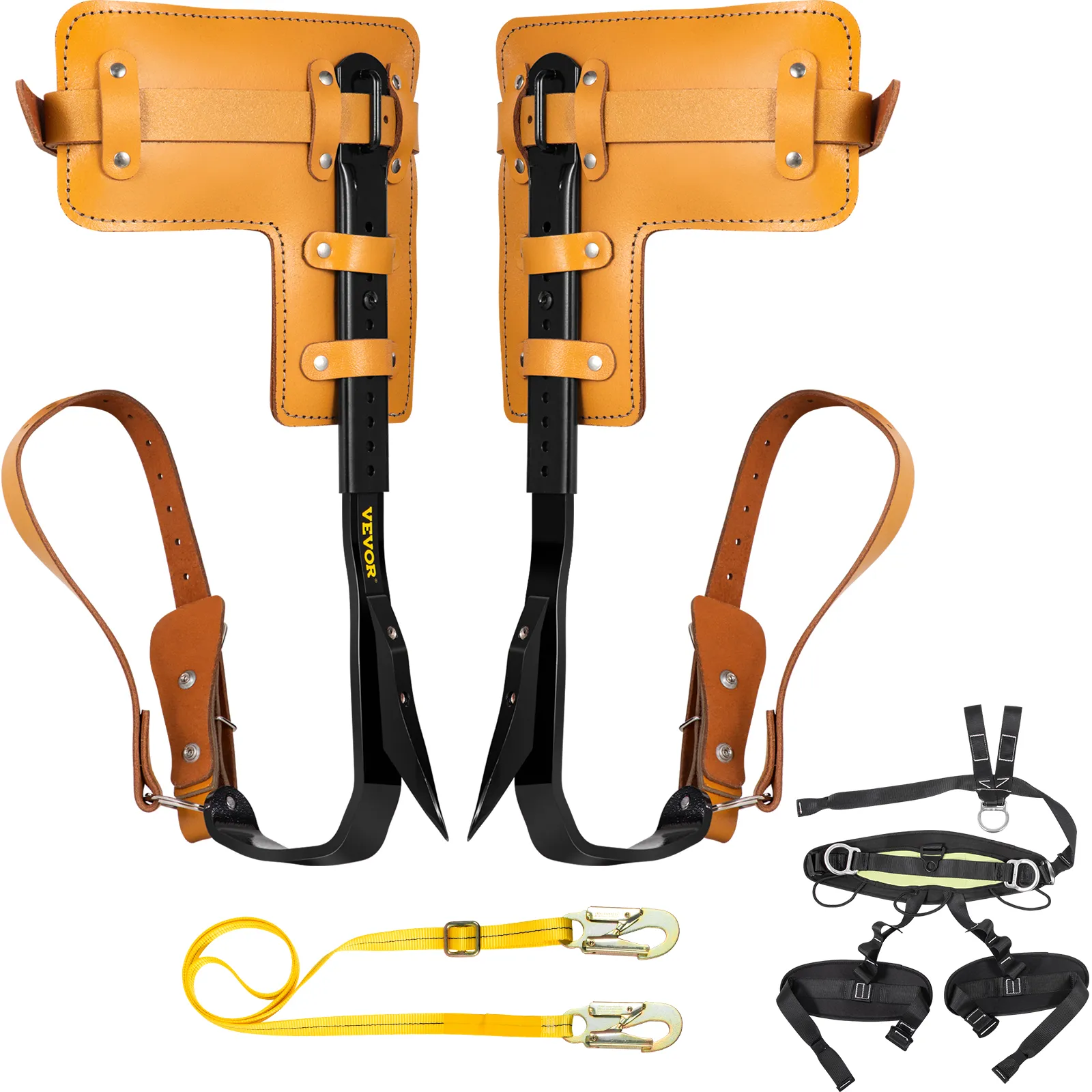 VEVOR tree climbing spikes with padded straps and secure harness system