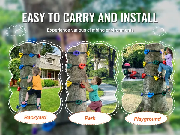 Kit de escalada de árboles VEVOR fácil de transportar e instalar en patios, parques y áreas de juegos.