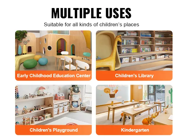 VEVOR kids table set for early childhood education, libraries, playgrounds, and kindergartens.