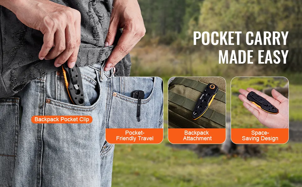 Folding Pocket Knife 3 in/7.6 cm 7Cr17Mov Blade Aluminum Handle Sharp