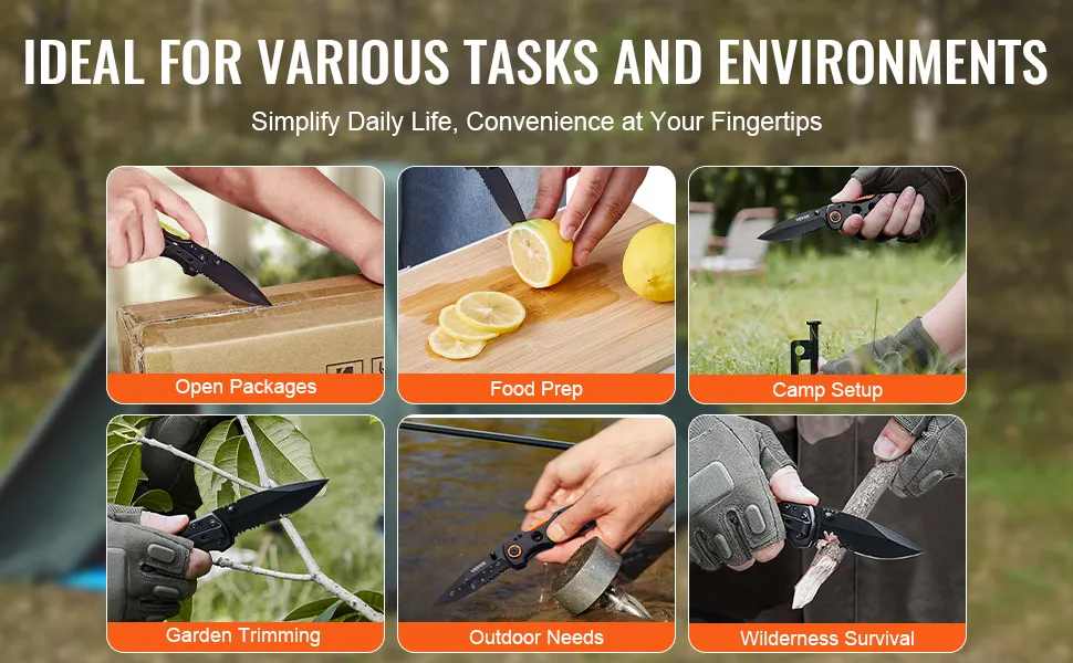 Folding Pocket Knife 3 in/7.6 cm 7Cr17Mov Blade Aluminum Handle Sharp