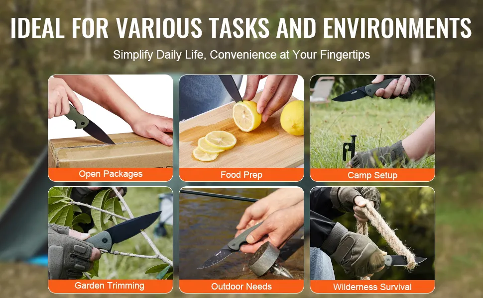 Folding Pocket Knife 3.5 in/8.8 cm D2 Steel Blade G10 Handle Pocket Clip