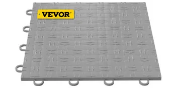 Azulejo de garaje VEVOR gris con diseño entrelazado y superficie texturizada.