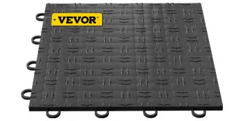 Azulejos de garaje VEVOR en color negro con diseño entrelazado.