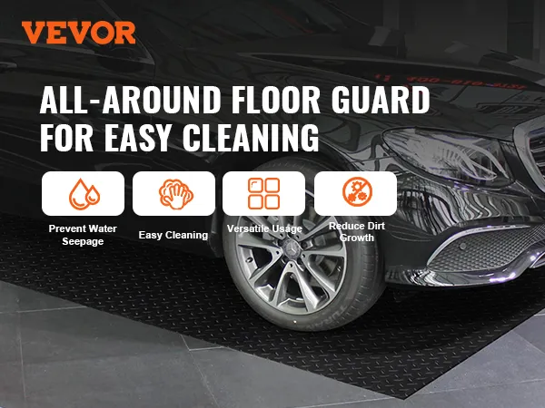 VEVOR garage floor mats providing all-around floor guard for easy cleaning.