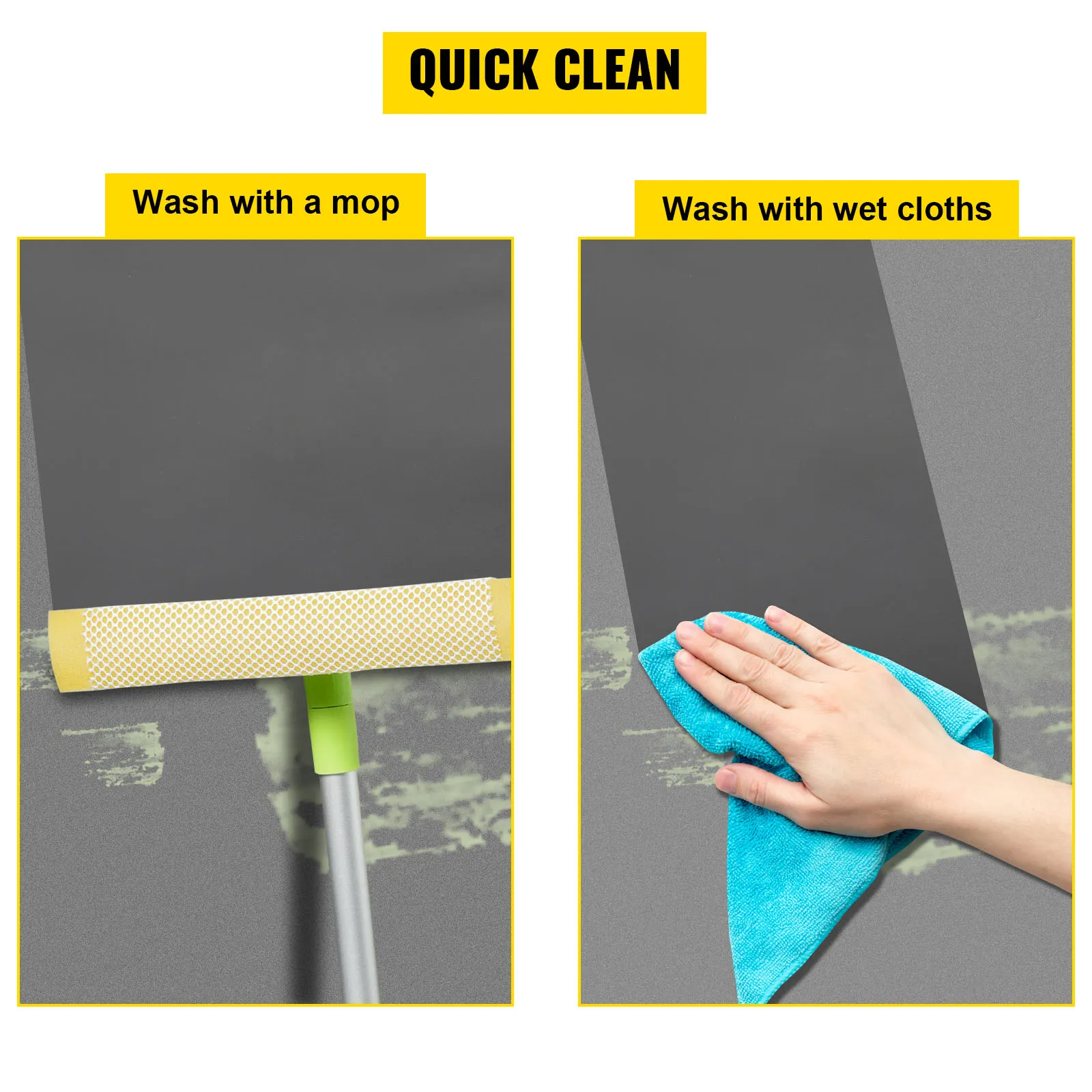 VEVOR dance floor: easy to clean with mop or wet cloth. quick clean.