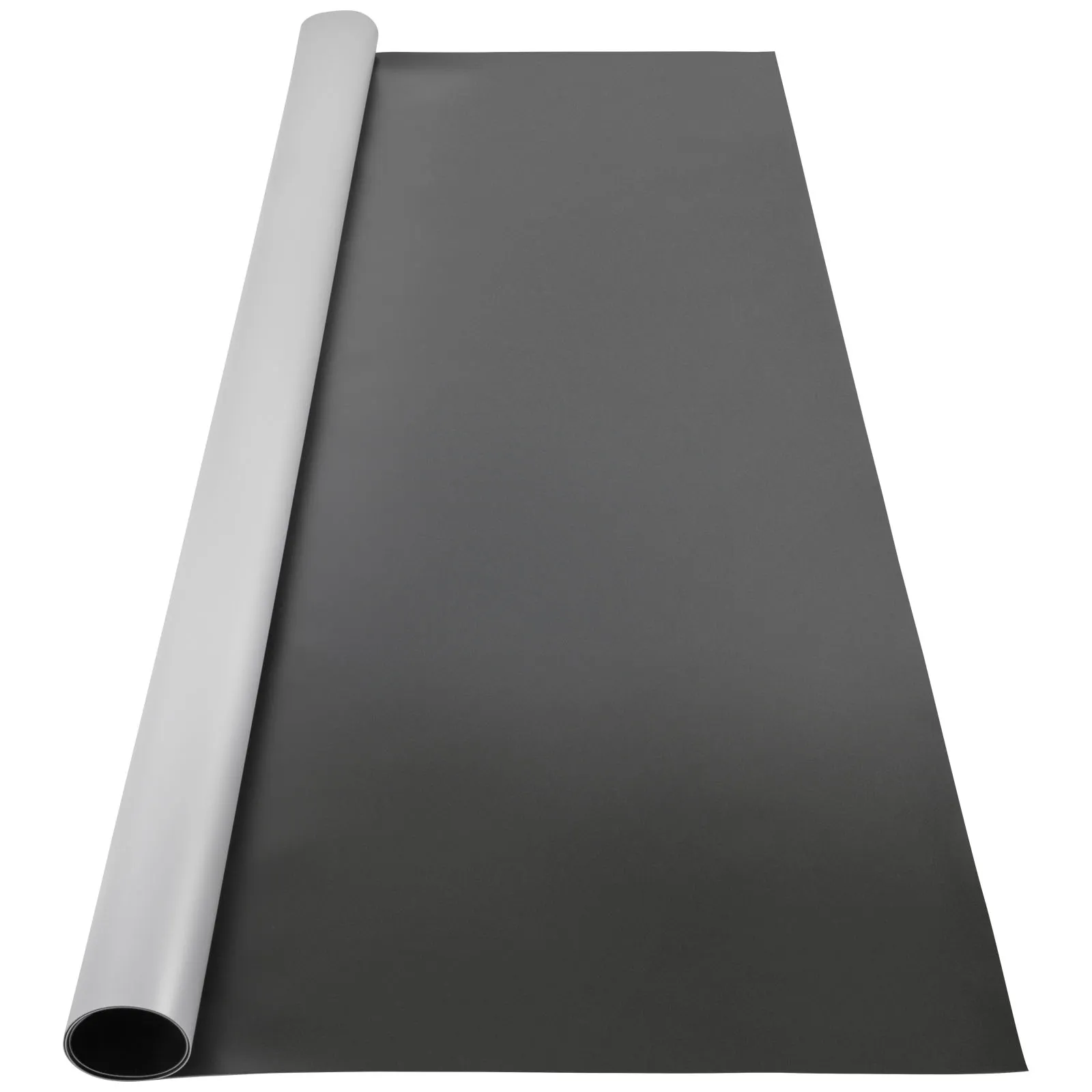 VEVOR dance floor roll in black and gray, partially unrolled.