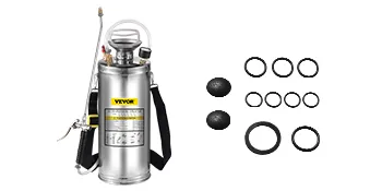 Spruzzatore VEVOR in acciaio inox con o-ring di ricambio e accessori.