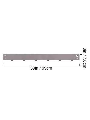 VEVOR steel lawn edging, 39in long and 3in high, with pointed stakes.