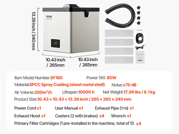 VEVOR Solder Fume Extractor 85W Brushless Smoke Absorber