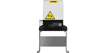 VEVOR automatic sliding gate opener with warning symbol, front view.