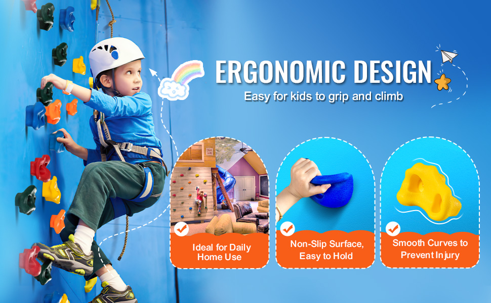 VEVOR 25 Rock Climbing Holds, Multi-Size and Colored Climbing