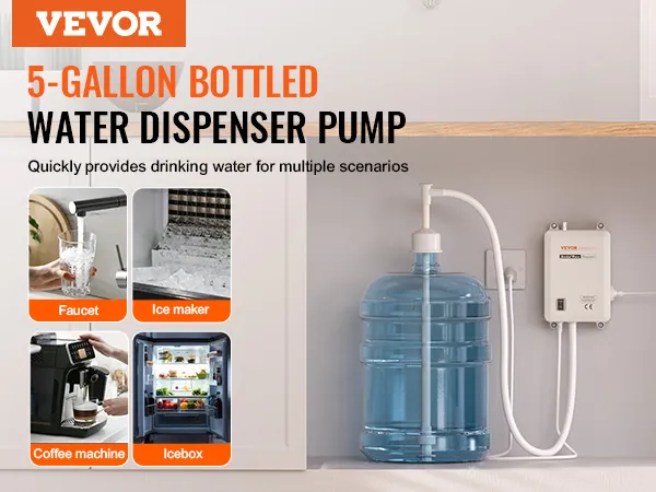Dispensador de agua VEVOR: bomba de agua embotellada de 5 galones para grifos, máquinas de hielo, cafeteras y hieleras.