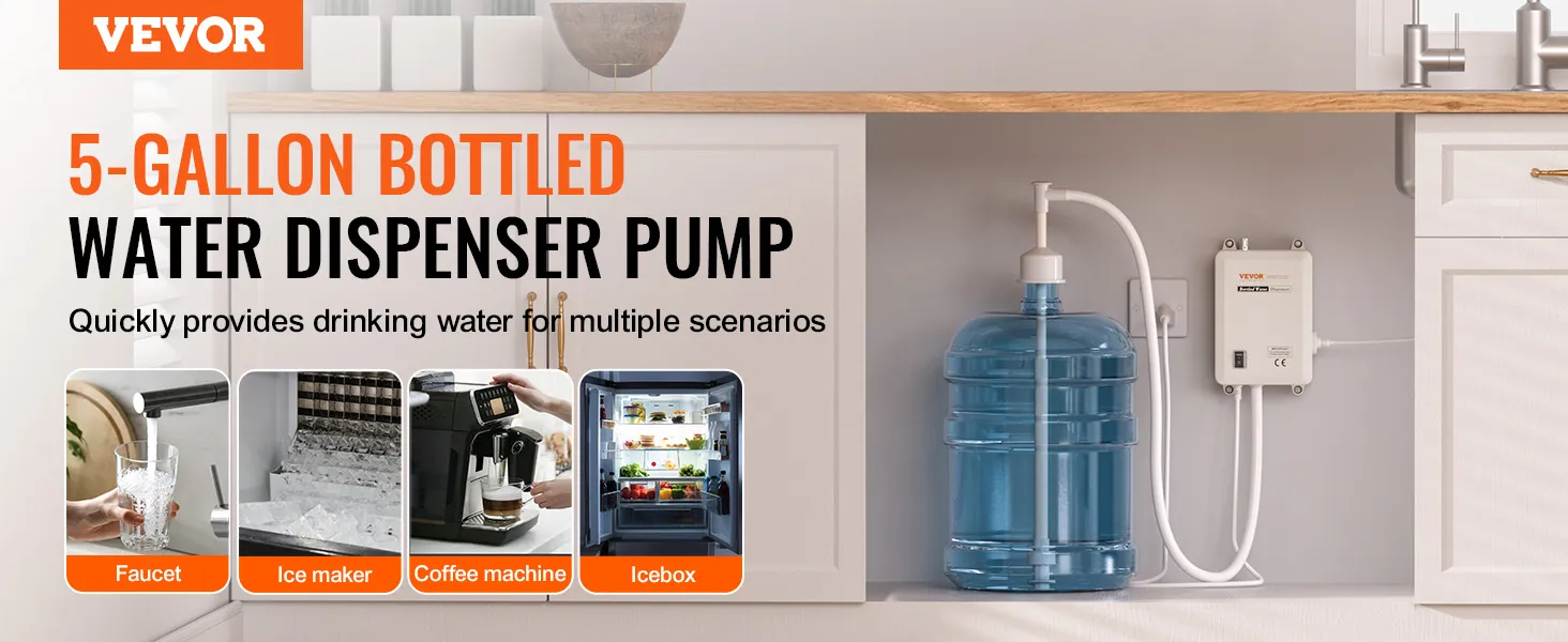 Dispensador de agua VEVOR: bomba de agua embotellada de 5 galones para grifos, máquinas de hielo, cafeteras y hieleras.