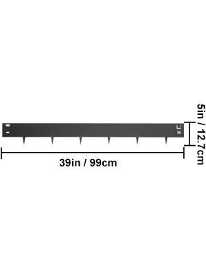Borde de césped de acero VEVOR, 39 pulgadas de largo y 5 pulgadas de alto, con estacas para una instalación segura.