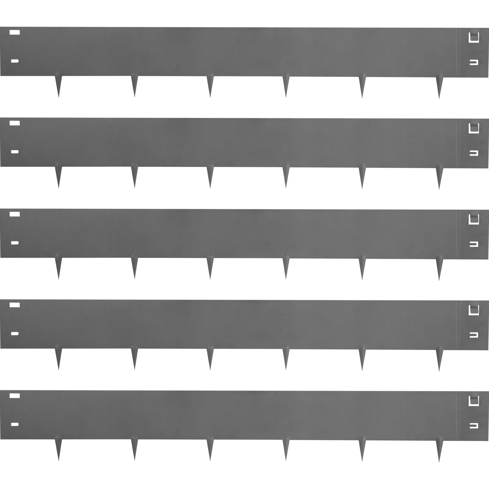 Borde de césped de acero VEVOR con estacas afiladas, con un diseño elegante y duradero.