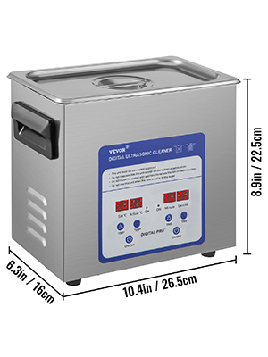 VEVOR Digital Ultrasonic Cleaner Ultrasonic Cleaning Machine 3L