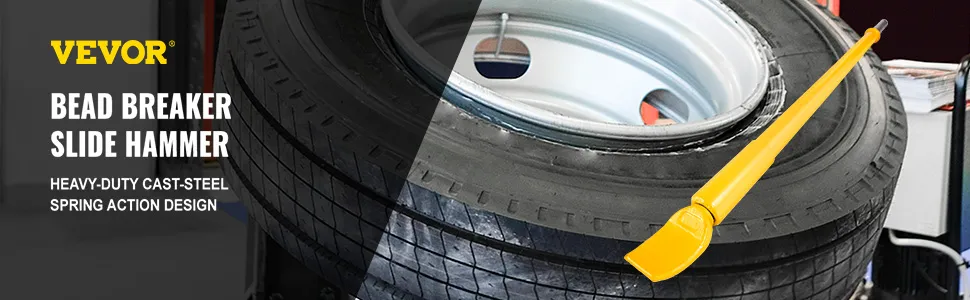 Destalonador de neumáticos VEVOR con martillo deslizante en diseño de acero fundido de alta resistencia.