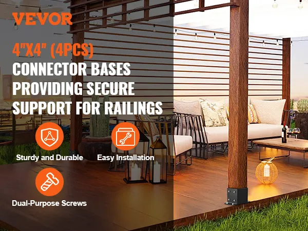 VEVOR post base brackets offering sturdy, durable, and easy installation for secure railing support.