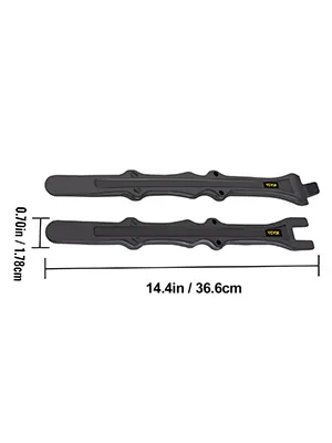 VEVOR tire iron set with dimensions 14.4in/36.6cm length and 0.7in/1.8cm width.