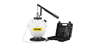 VEVOR transmission fluid pressure bleeder with manual pump and plastic carrying case.