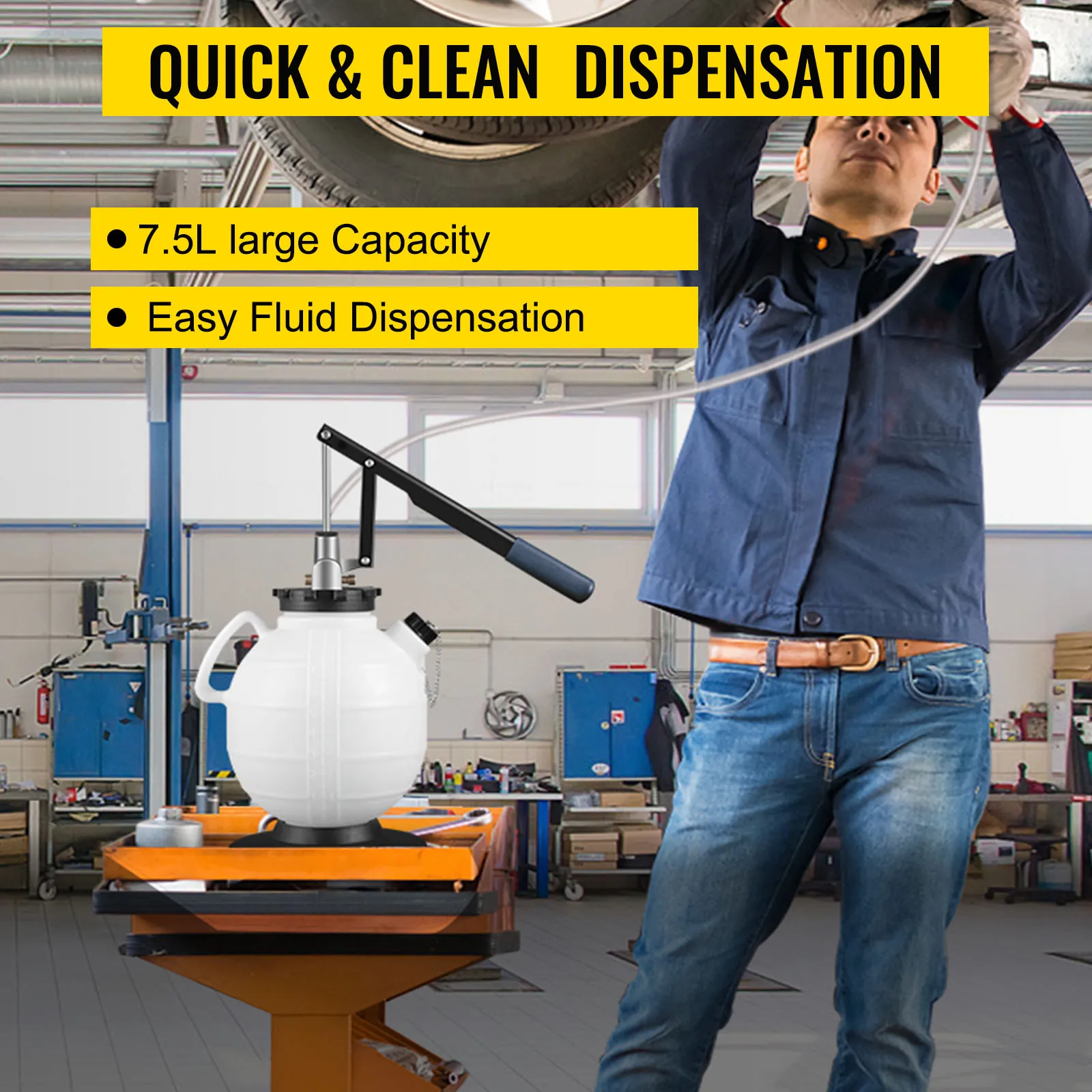 VEVOR transmission fluid pressure bleeder for easy fluid dispensation in workshop.