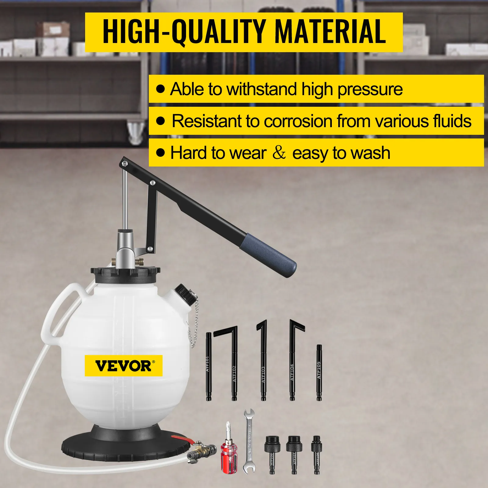 VEVOR transmission fluid pressure bleeder, high-quality, durable, resistant materials.