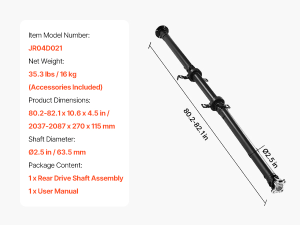 VEVOR Rear Drive Shaft – 80.2