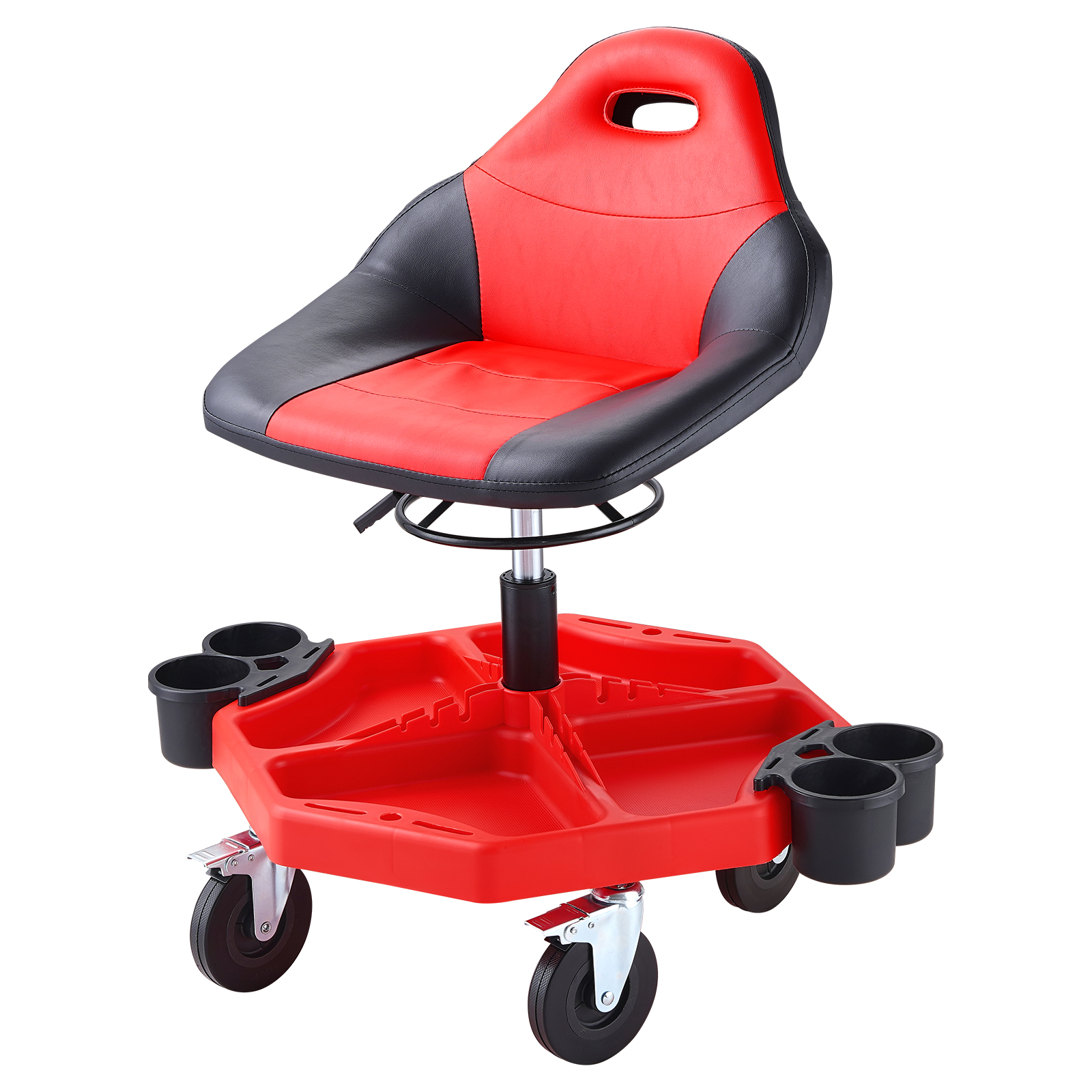 VEVOR Rolling Garage Stool 300LBS Adjustable Mechanic Work