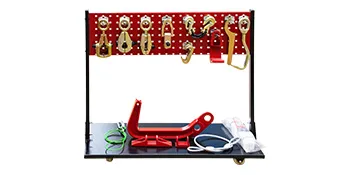red VEVOR car frame puller set with hooks and accessories on a black display stand.