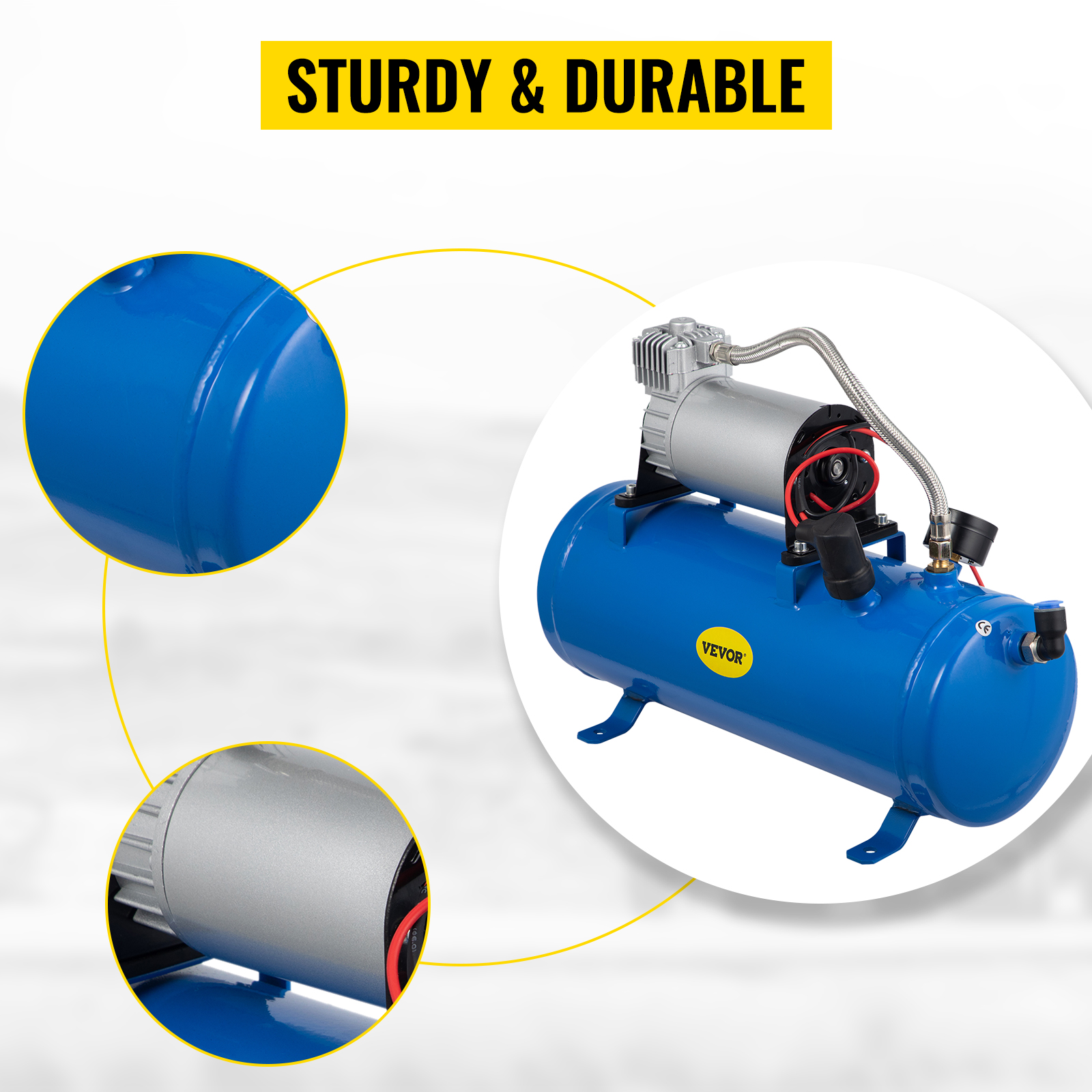 150 PSI DC 12V Air Compressor with 6 Liter Tank for Train Horns