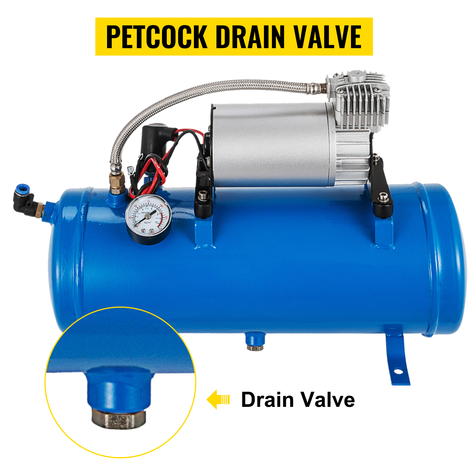 150 PSI DC 12V Air Compressor with 6 Liter Tank for Train Horns