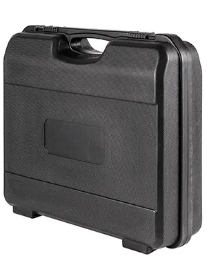 black carrying case for VEVOR injector cleaner with handle and durable texture.