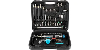 VEVOR injector cleaner kit with tools in a black carrying case.