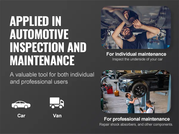 VEVOR underhoist stand applied in automotive inspection and maintenance for car and van users.