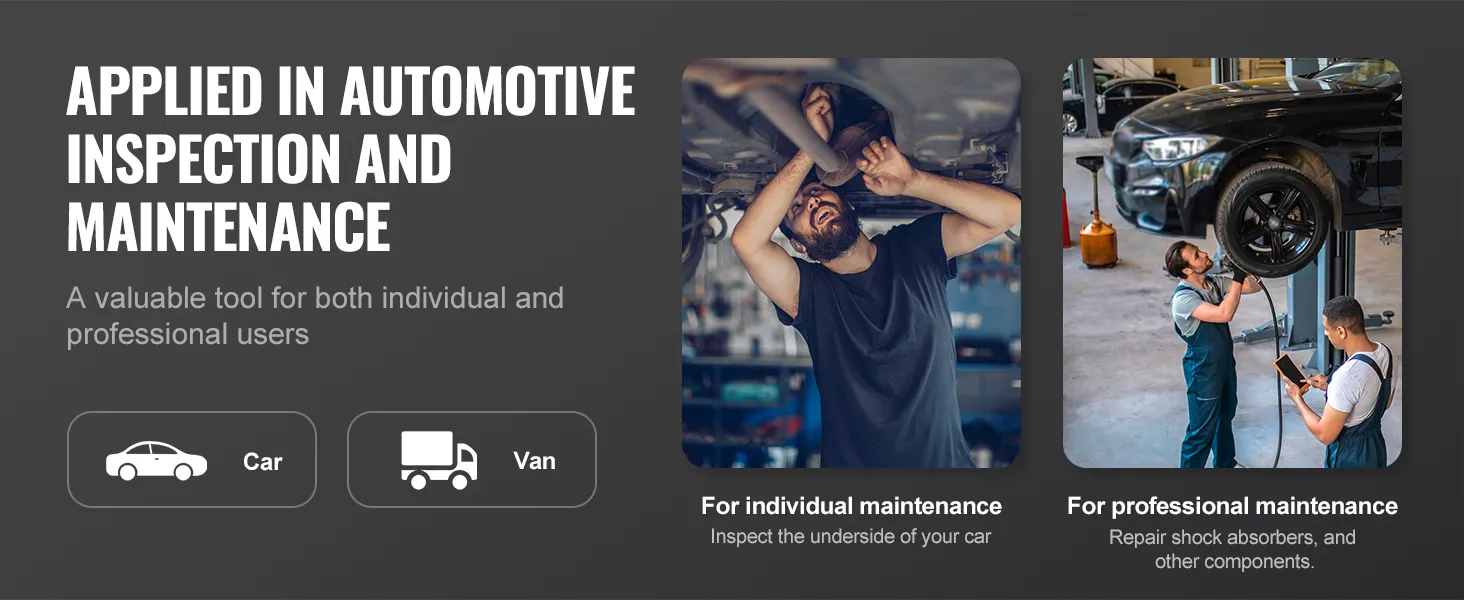 VEVOR underhoist stand applied in automotive inspection and maintenance for car and van users.