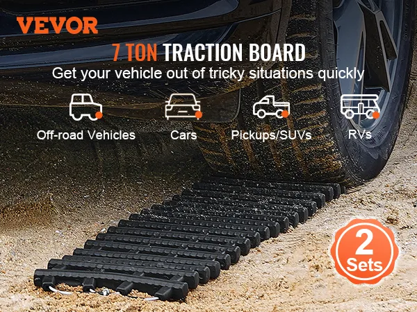 2PCS Traction Boards With TPR For Mud Snow Sand Storage Bags Short Black | UK