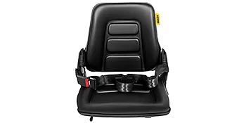 Asiento de carretilla elevadora VEVOR negro con cojín y cinturón de seguridad.
