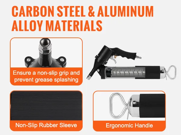 VEVOR fettpresse: kohlenstoffstahl & aluminiumlegierung, rutschfester griff, ergonomischer griff