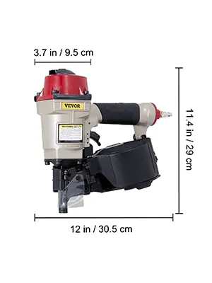 Dimensioni della chiodatrice per rivestimenti in bobina VEVOR: 11,4" x 12" x 3,7".
