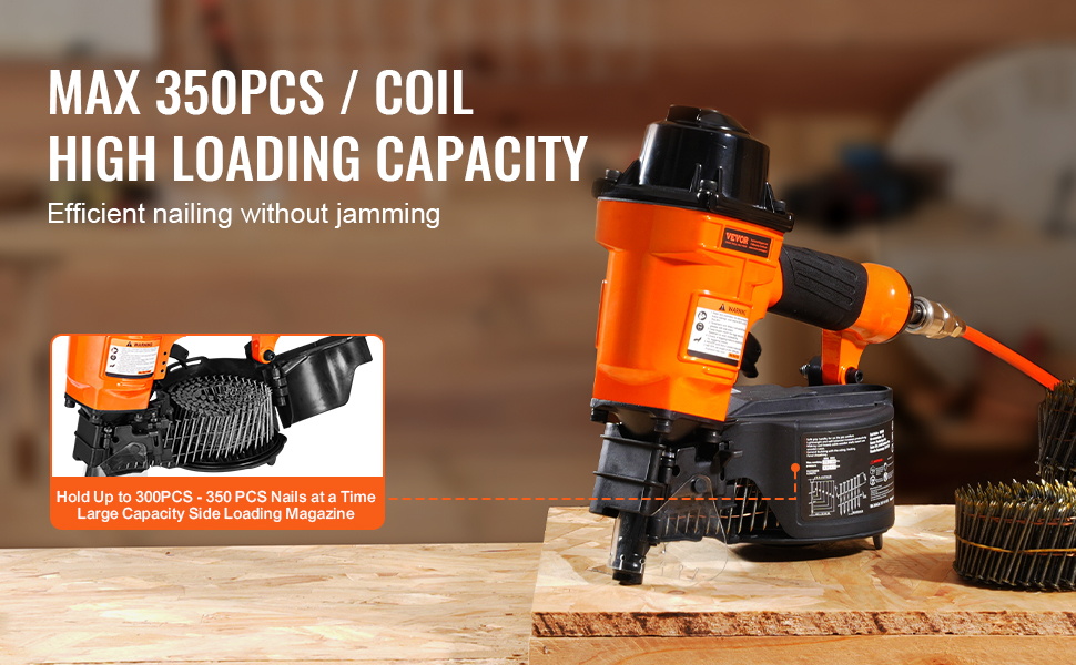 VEVOR Coil Siding Nail Gun – MCN55, 70-120 PSI Air Coil
