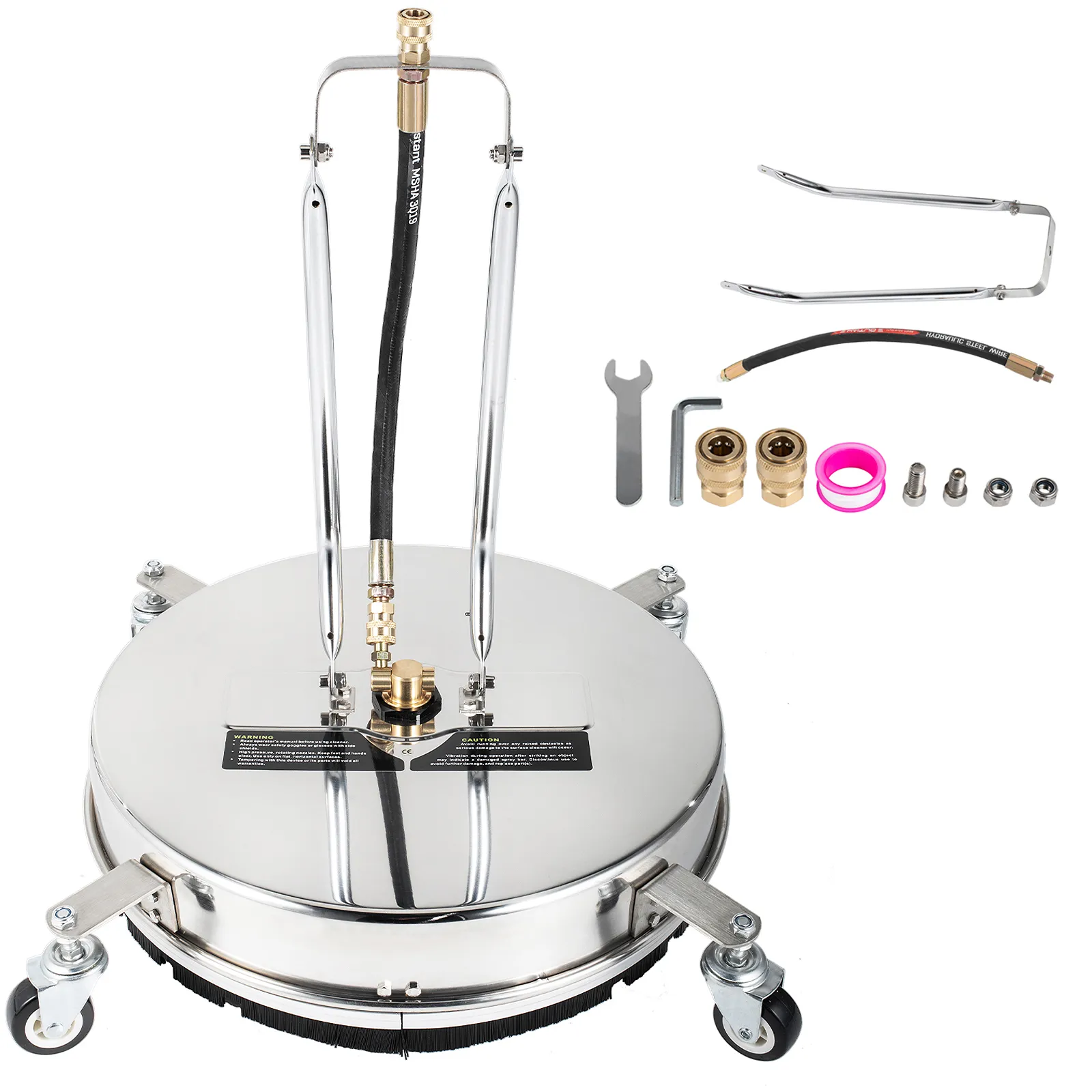 VEVOR surface cleaner with attachments and hardware on white background.