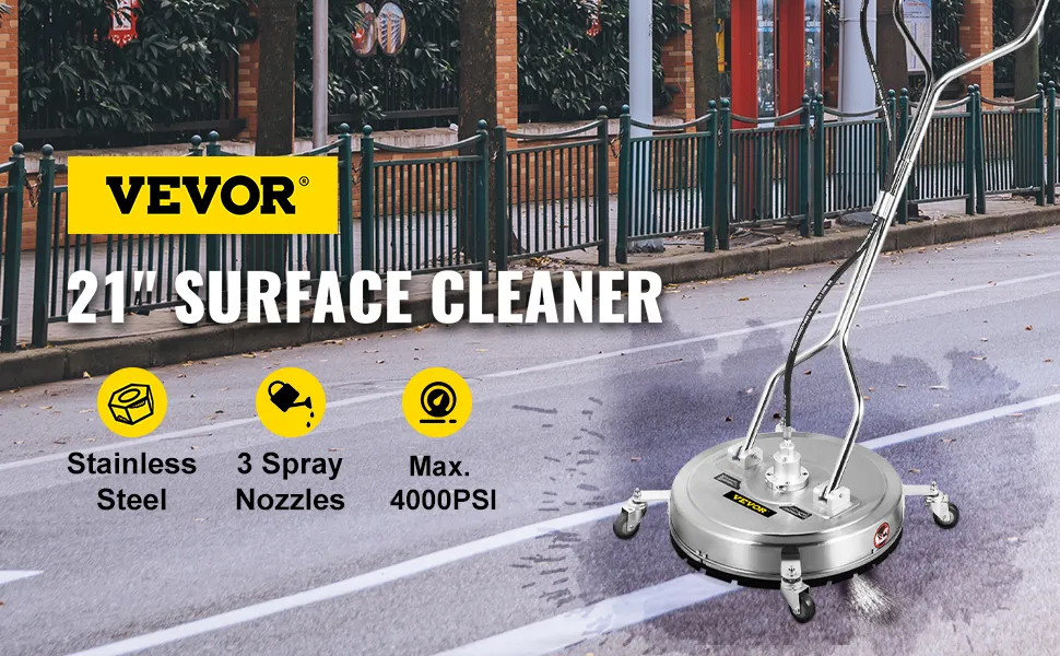 VEVOR pressure washer surface cleaner with stainless steel and 3 spray nozzles.