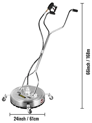 VEVOR Hochdruckreiniger-Oberflächenreiniger – 24 Zoll Durchmesser und 66 Zoll Griffhöhe.